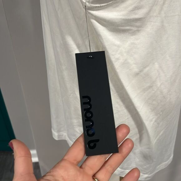 MONO B NWT raw edge flow tank white small - Picture 6 of 8